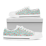 Pastel Cupcake Pattern Print White Low Top Shoes