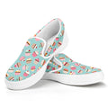 Pastel Cupcake Pattern Print White Slip On Sneakers