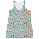 Pastel Cupcake Pattern Print Women's Racerback Tank Top