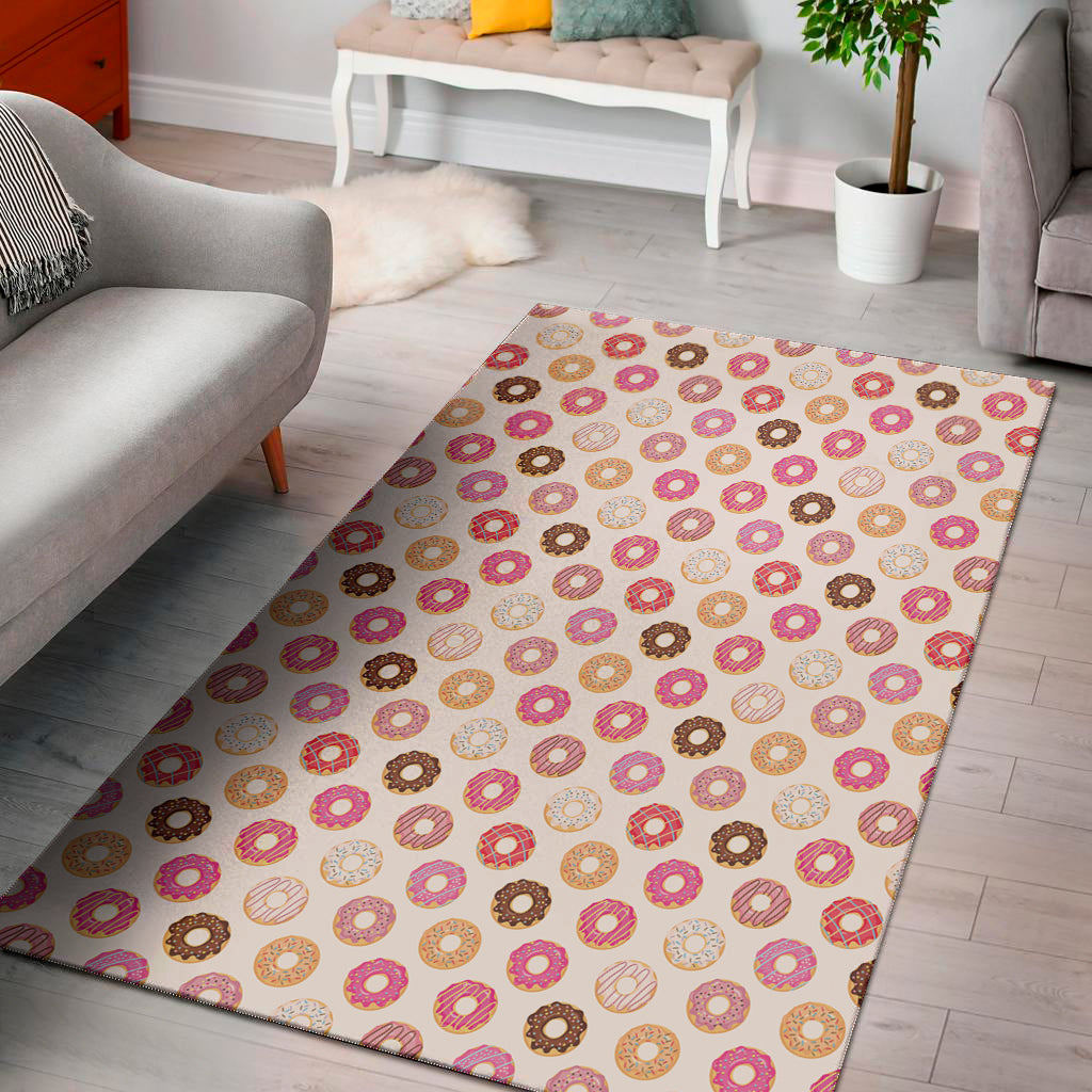 Pastel Donut Pattern Print Area Rug