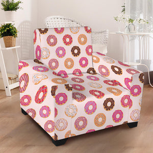 Pastel Donut Pattern Print Armchair Slipcover