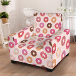 Pastel Donut Pattern Print Armchair Slipcover