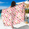 Pastel Donut Pattern Print Beach Sarong Wrap