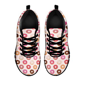 Pastel Donut Pattern Print Black Sneakers