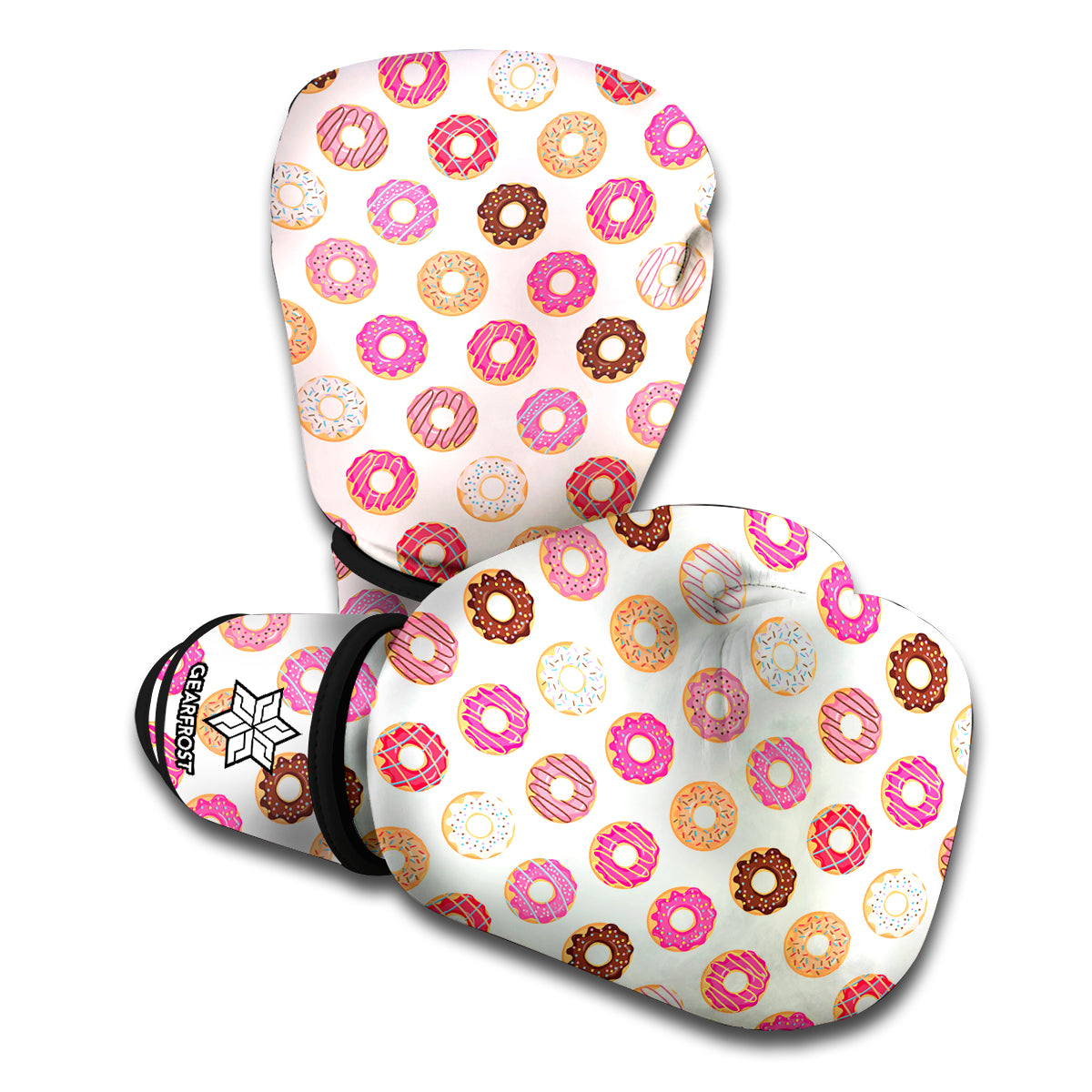 Pastel Donut Pattern Print Boxing Gloves