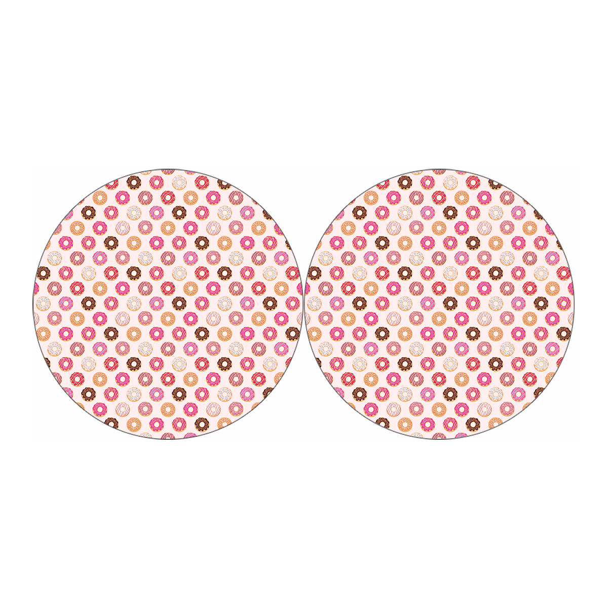 Pastel Donut Pattern Print Car Coasters