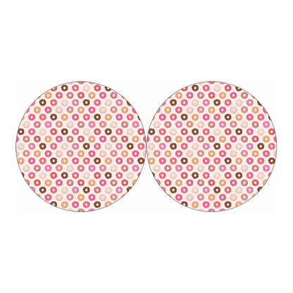 Pastel Donut Pattern Print Car Coasters