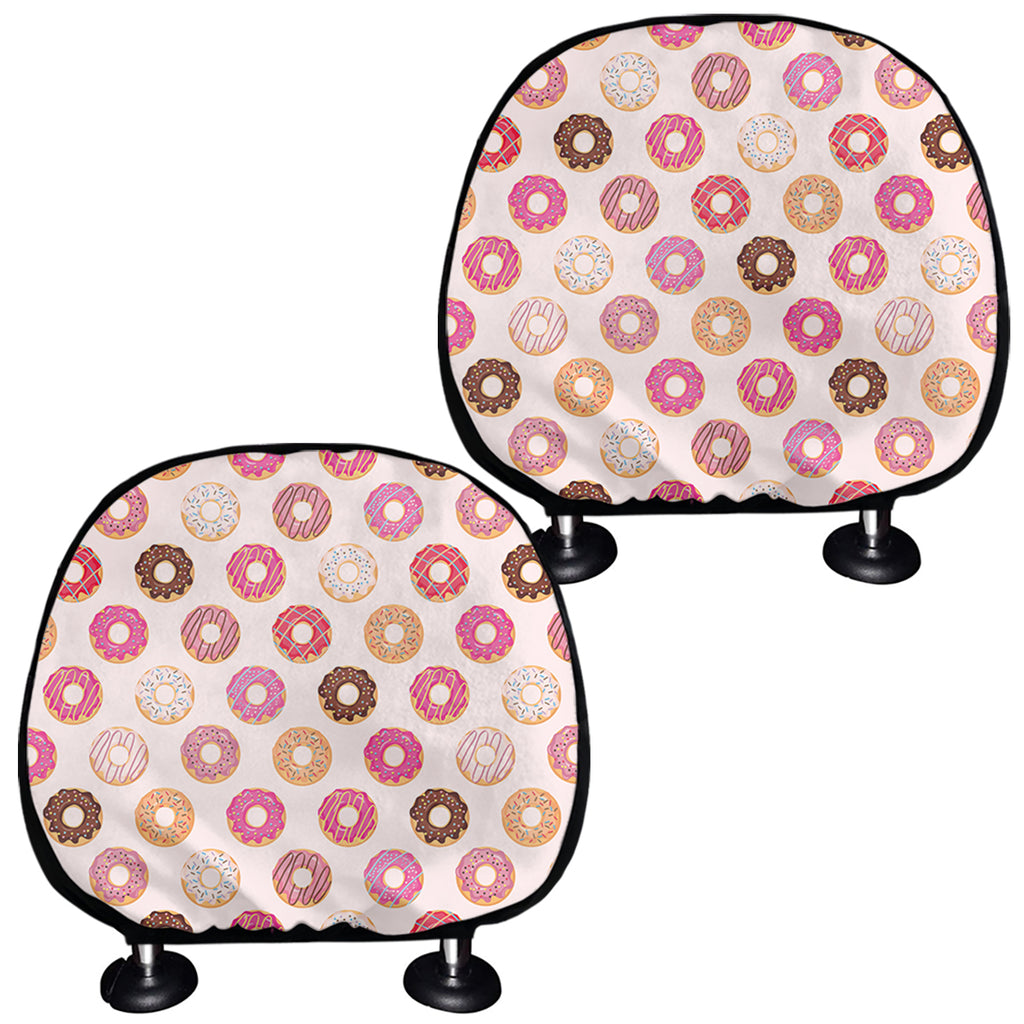 Pastel Donut Pattern Print Car Headrest Covers