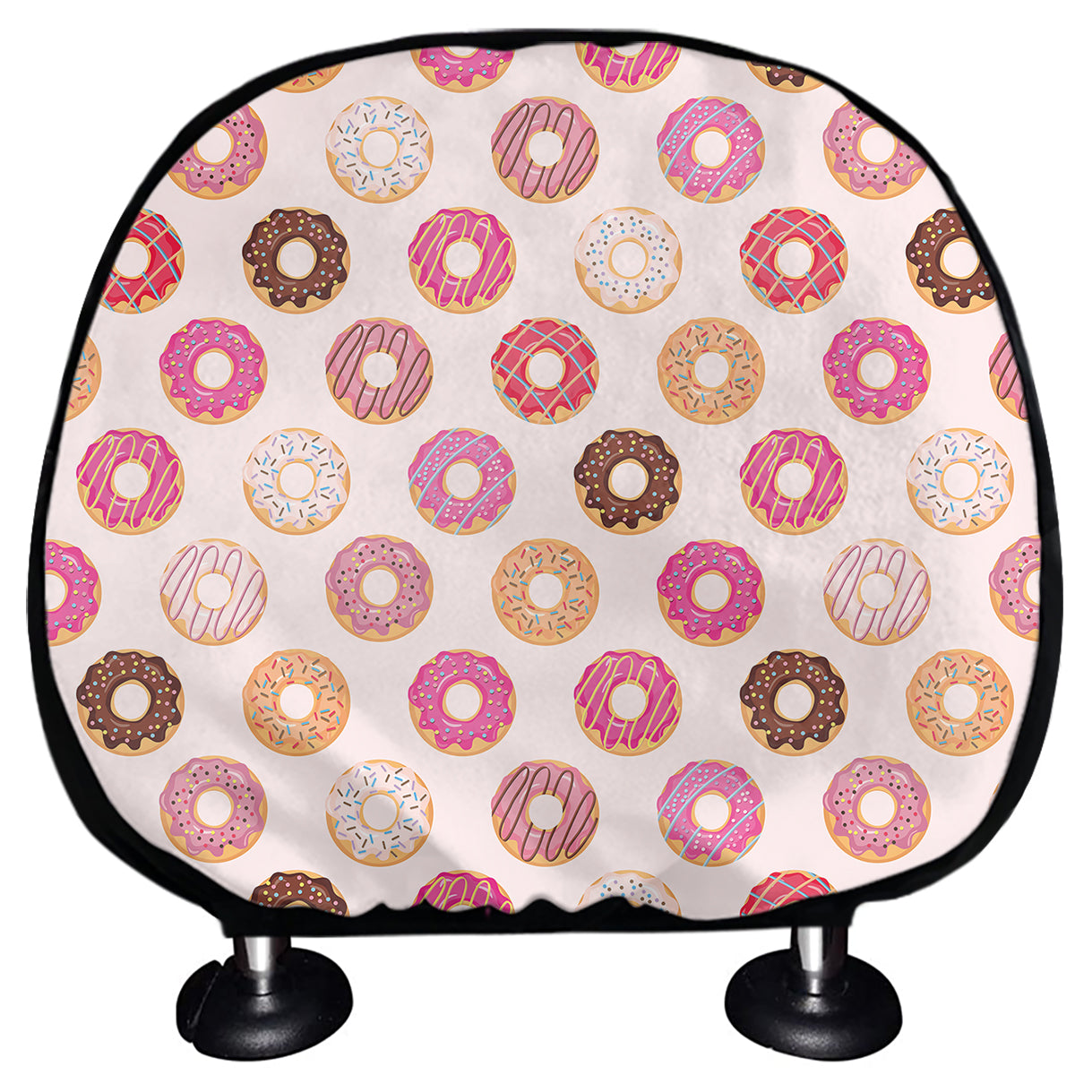 Pastel Donut Pattern Print Car Headrest Covers