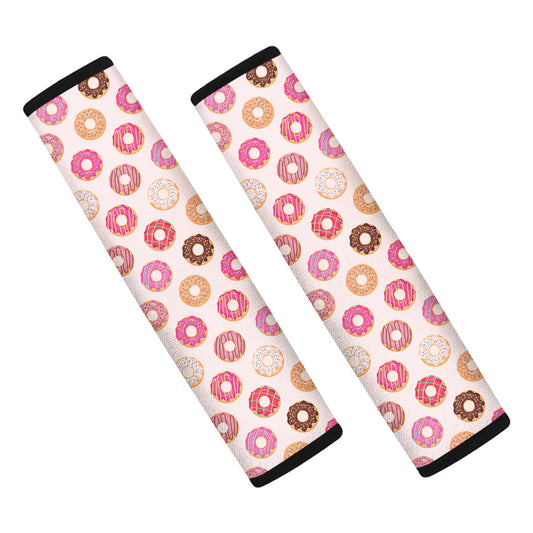 Pastel Donut Pattern Print Car Seat Belt Covers