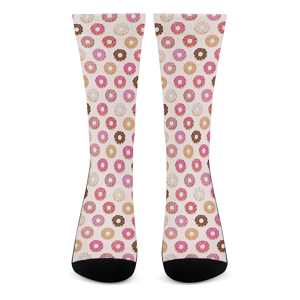 Pastel Donut Pattern Print Crew Socks