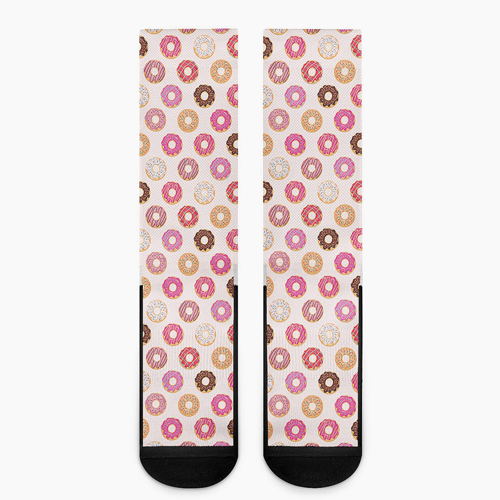 Pastel Donut Pattern Print Crew Socks