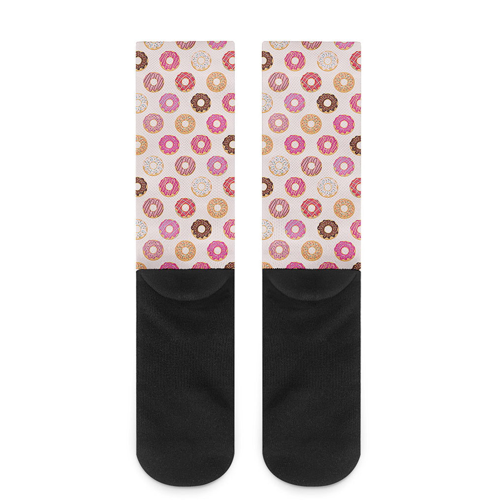 Pastel Donut Pattern Print Crew Socks