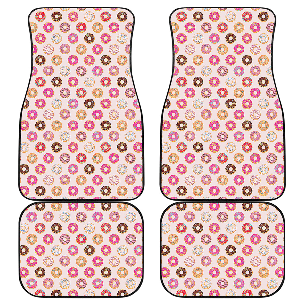 Pastel Donut Pattern Print Front and Back Car Floor Mats