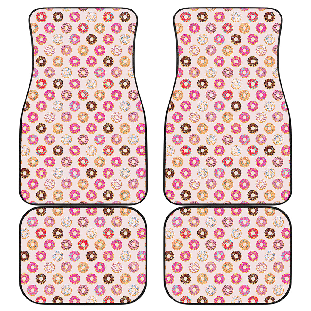Pastel Donut Pattern Print Front and Back Car Floor Mats