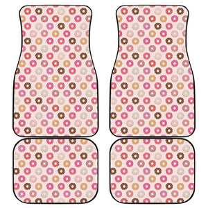 Pastel Donut Pattern Print Front and Back Car Floor Mats