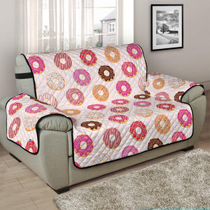 Pastel Donut Pattern Print Half Sofa Protector