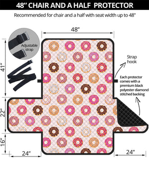 Pastel Donut Pattern Print Half Sofa Protector