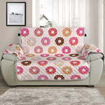 Pastel Donut Pattern Print Half Sofa Protector