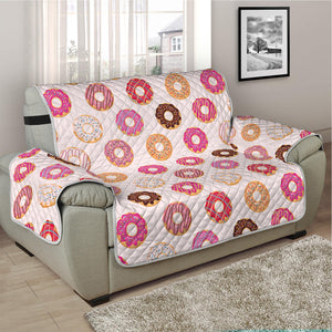 Pastel Donut Pattern Print Half Sofa Protector