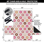 Pastel Donut Pattern Print Half Sofa Protector