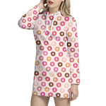 Pastel Donut Pattern Print Hoodie Dress