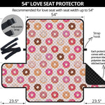 Pastel Donut Pattern Print Loveseat Protector