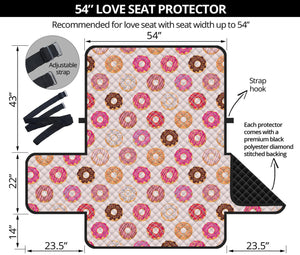 Pastel Donut Pattern Print Loveseat Protector