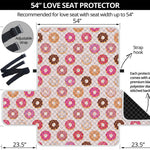 Pastel Donut Pattern Print Loveseat Protector