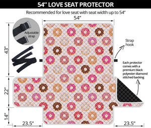 Pastel Donut Pattern Print Loveseat Protector