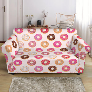 Pastel Donut Pattern Print Loveseat Slipcover