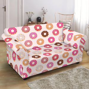 Pastel Donut Pattern Print Loveseat Slipcover