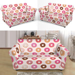 Pastel Donut Pattern Print Loveseat Slipcover