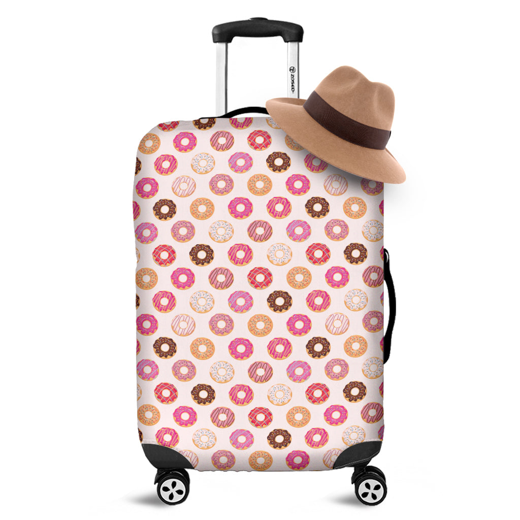 Pastel Donut Pattern Print Luggage Cover