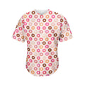 Pastel Donut Pattern Print Men's Baseball Jersey