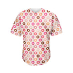 Pastel Donut Pattern Print Men's Baseball Jersey