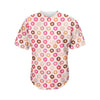 Pastel Donut Pattern Print Men's Baseball Jersey