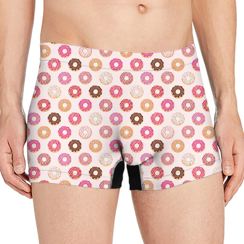 Pastel Donut Pattern Print Men's Boxer Briefs