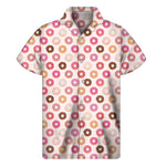 Pastel Donut Pattern Print Men's Short Sleeve Shirt