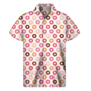 Pastel Donut Pattern Print Men's Short Sleeve Shirt