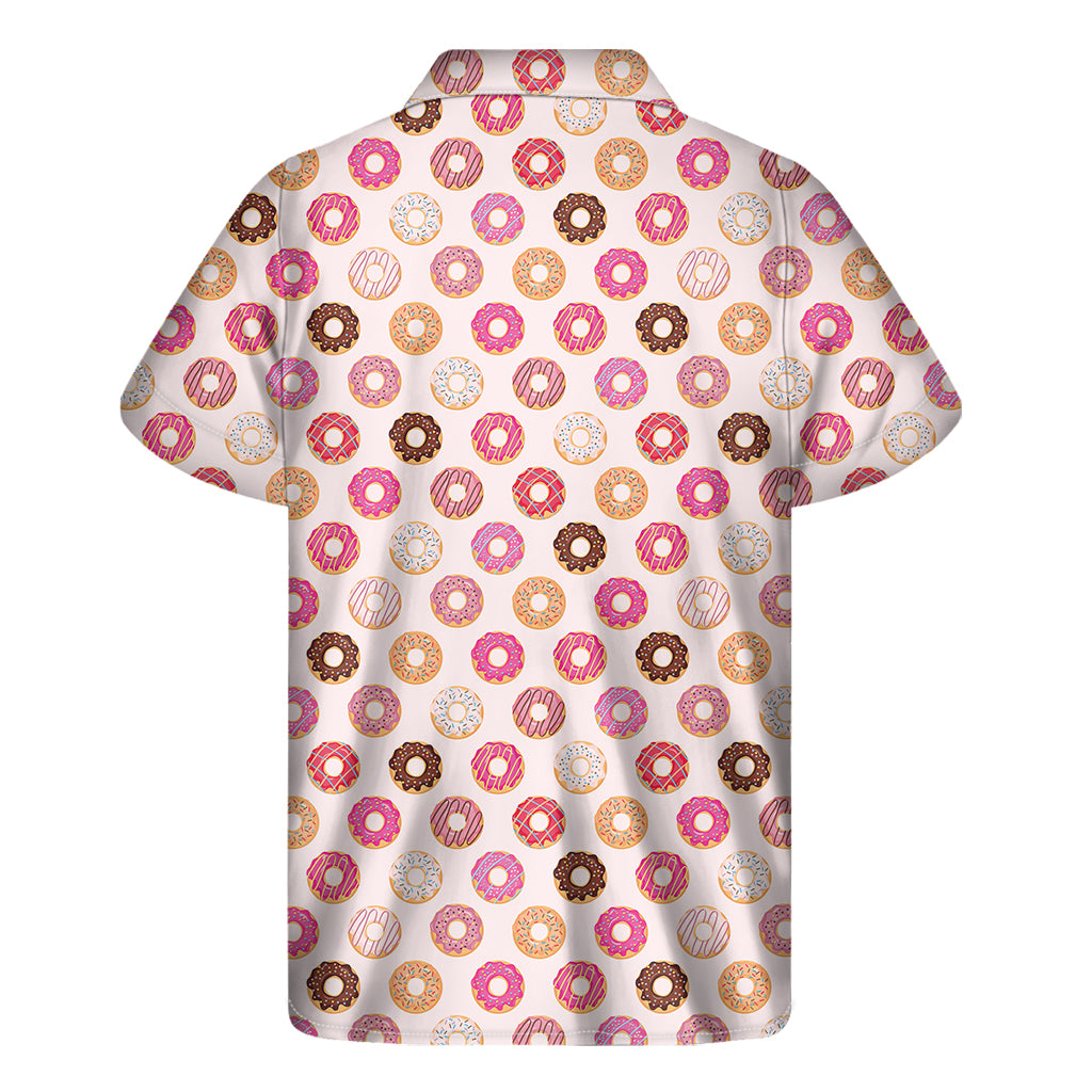 Pastel Donut Pattern Print Men's Short Sleeve Shirt