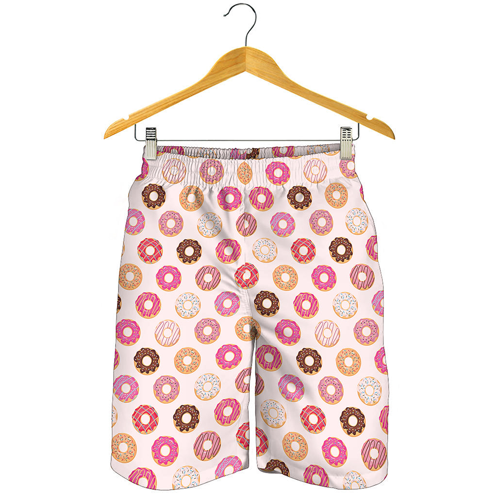 Pastel Donut Pattern Print Men's Shorts