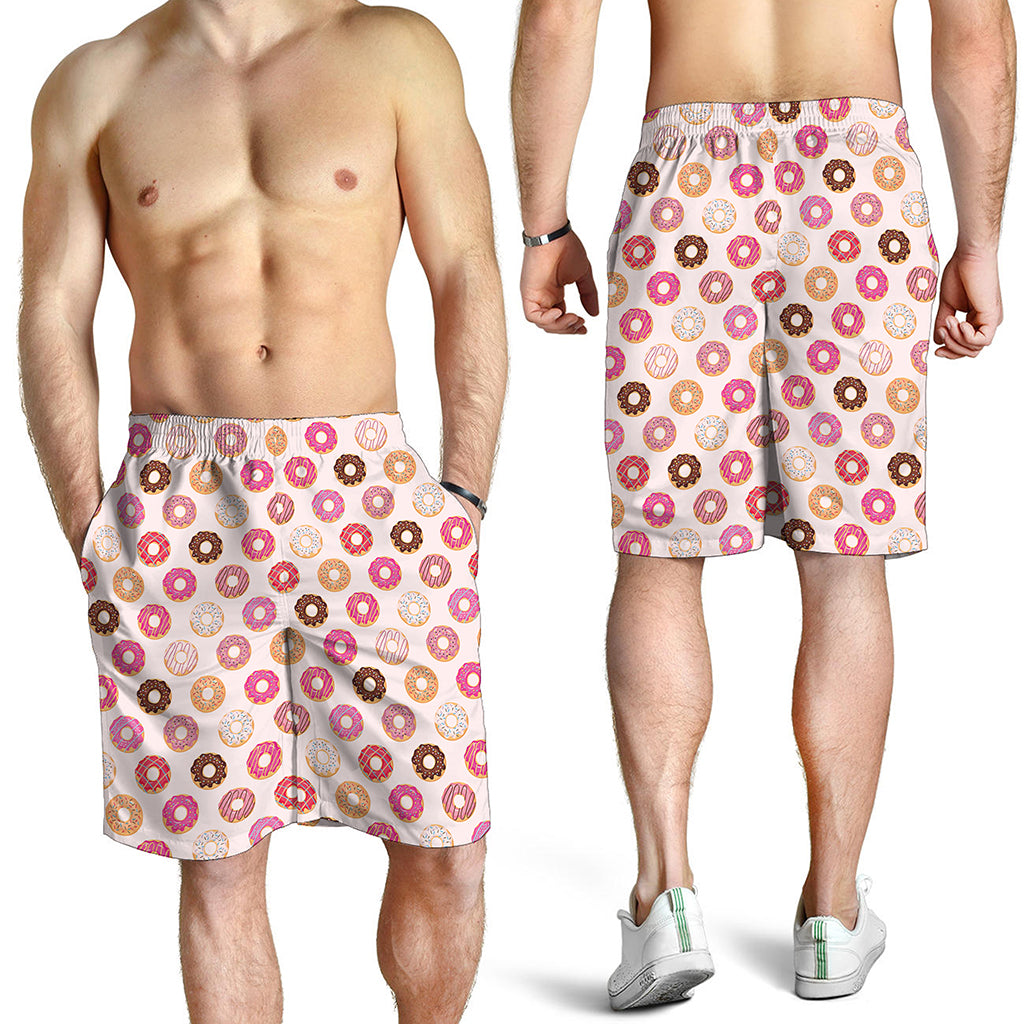 Pastel Donut Pattern Print Men's Shorts