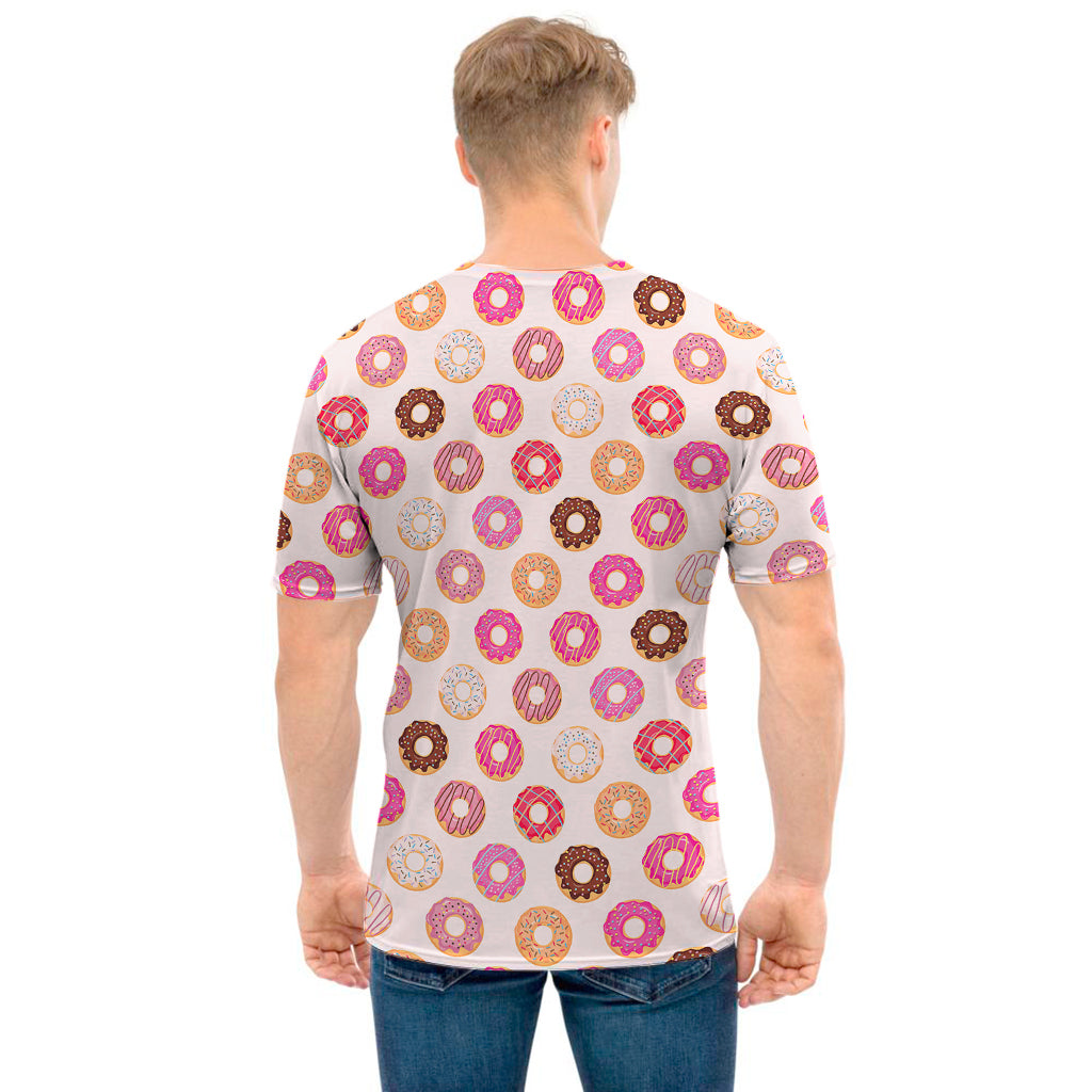 Pastel Donut Pattern Print Men's T-Shirt