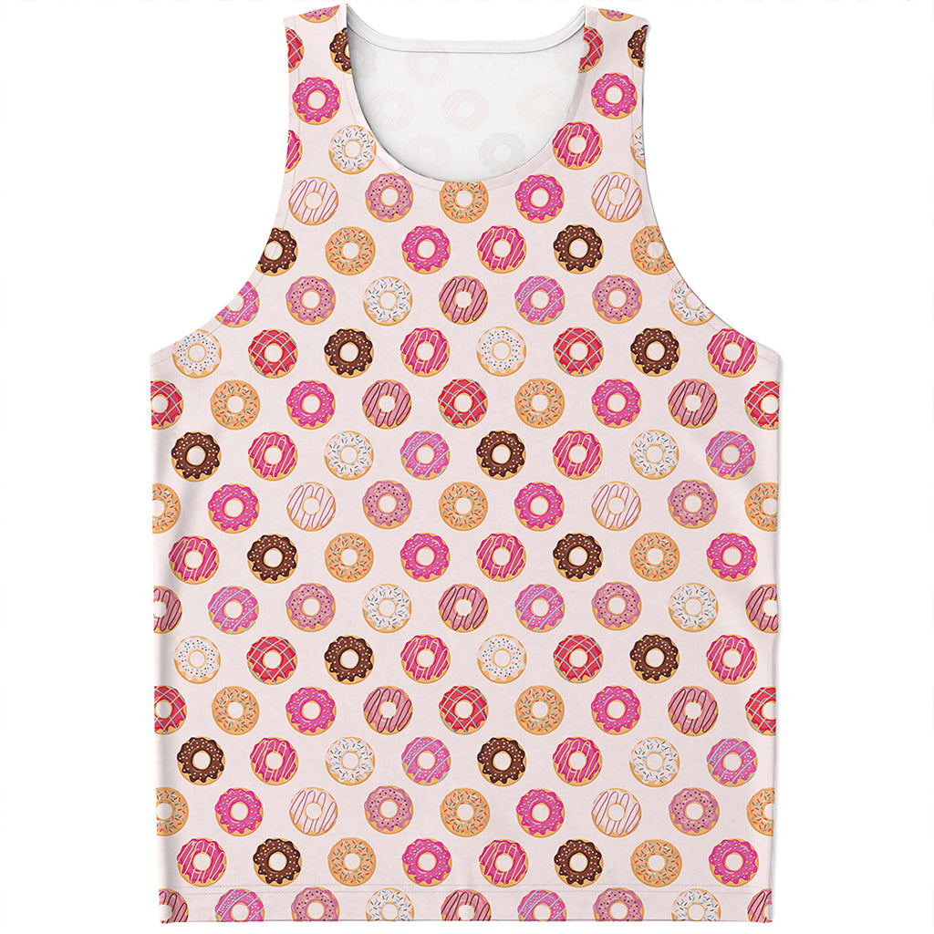 Pastel Donut Pattern Print Men's Tank Top