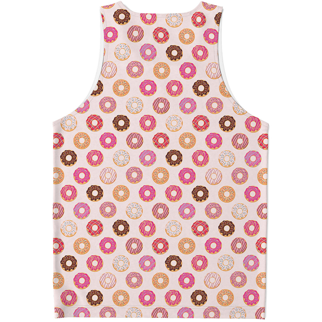 Pastel Donut Pattern Print Men's Tank Top
