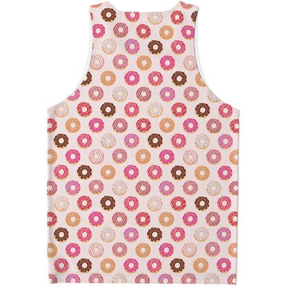 Pastel Donut Pattern Print Men's Tank Top