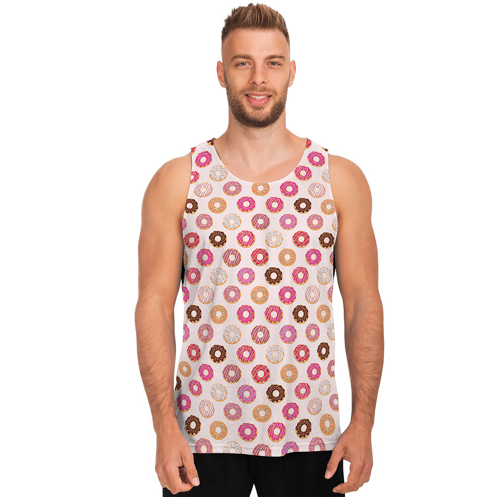 Pastel Donut Pattern Print Men's Tank Top
