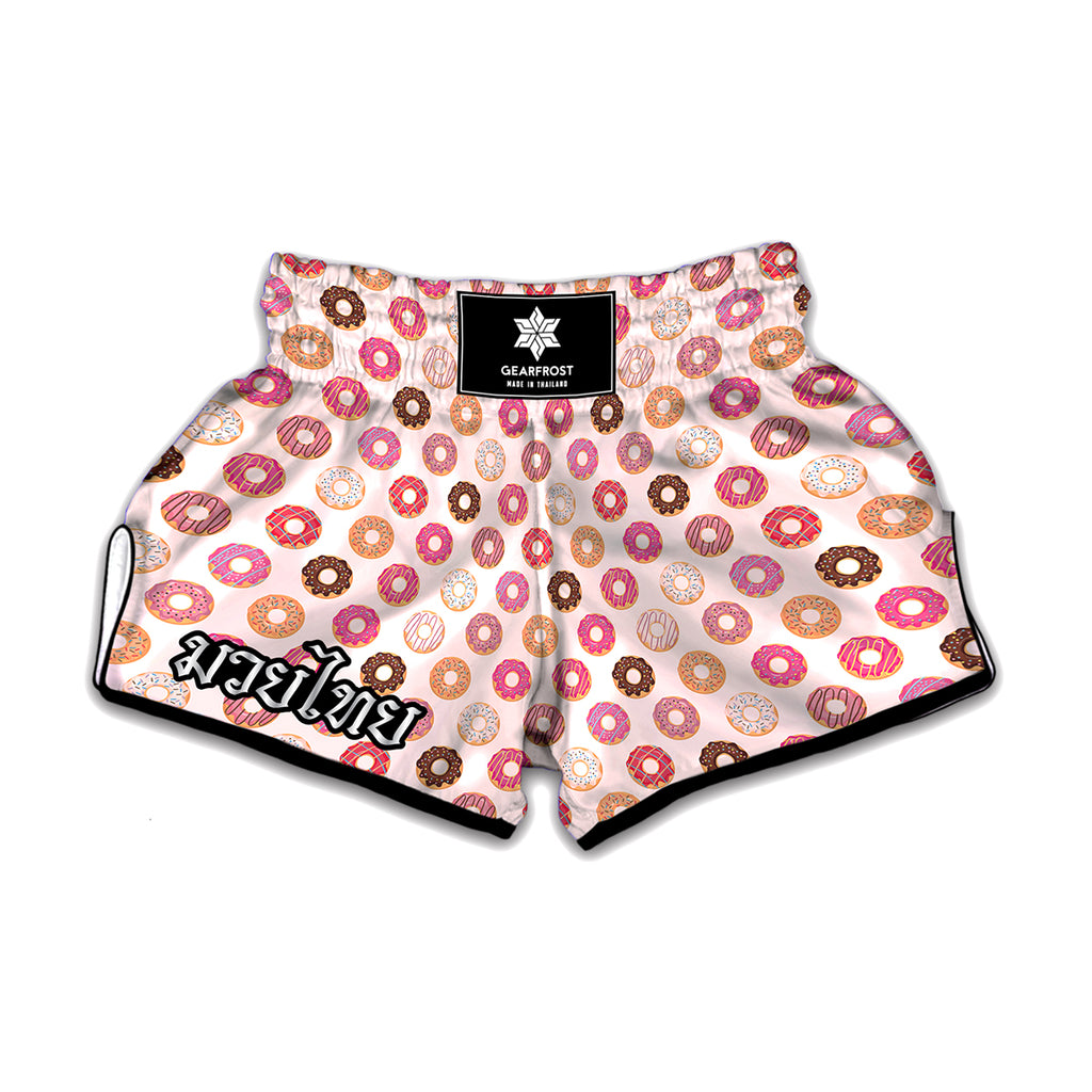 Pastel Donut Pattern Print Muay Thai Boxing Shorts