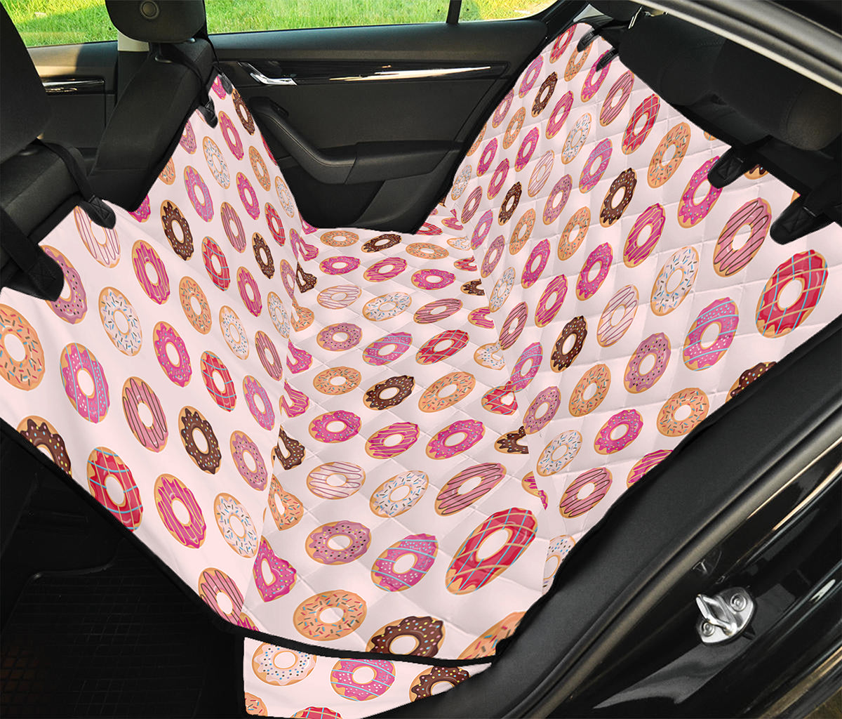 Pastel Donut Pattern Print Pet Car Back Seat Cover